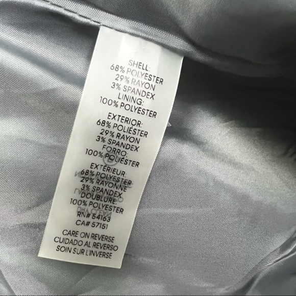 Calvin Klein womens grey white one button blazer size 2P - Picture 9 of 9